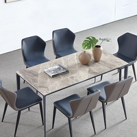 Cremefarbener Schiefer-Esstisch und Stuhl-Kombination Modernes Einfaches Italienisches Minimalistisches Design für Zuhause Kleine Wohnung