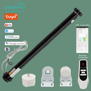 SZMYQ Tuya Smart Home Jacquard fait à la main bande rouge 38MM stores à rouleau motorisés Tube moteur à chaîne avec rails de tête 5M pour Windows - Product Image 1