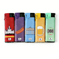 Briquet de voyage décoratif OEM de luxe en plastique, coupe-vent, avec logo personnalisé gravé au laser, rechargeable, flamme rouge, pour cigarettes, sûr