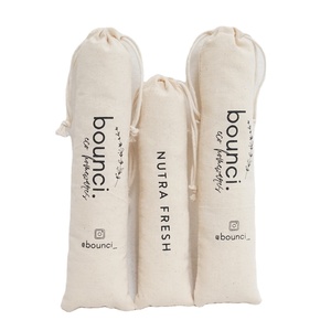 Sacs en coton et lin personnalisés avec logo, mini sacs à cordon pour hôtel, sacs pour brosse à dents et dentifrice en coton - Product Image 1