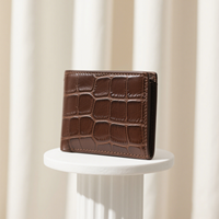 Hersteller OEM Hochwertige Echtleder-Geldbörse mit Krokodilmuster Vintage Kurze Münzbörse Herren-Bifold-Geldbörse