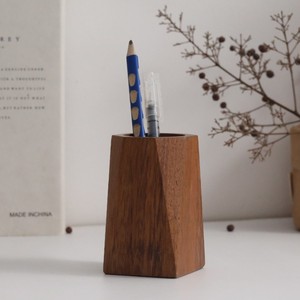 Solid Wood Pen Holder Walnut Wood Square Octagonal Office <b>Desktop</b> Storage Stationery <b>Organizer</b> - Product Image 4