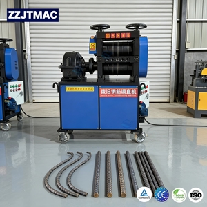 Machine électrique de redressage et de coupe de barres d'acier usagées, équipement de redressage de barres et de tiges d'acier de rebut - Product Image 1