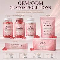 Gummies OEM à Marque Blanche NAD+ Biotine Collagène Peptides Resvératrol Beauté Énergie Cellulaire Cheveux Peau Ongles Soutien 60 Comprimés