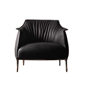 Muebles Comerciales, Sofá de Cuero Vacuno Nórdico para Sala de Estar Minimalista, Sillón para Vestíbulo de Hotel - Product Image 1