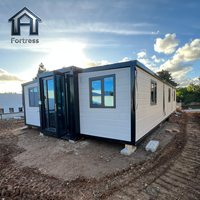 Maison préfabriquée de 60 mètres carrés, pliable, portable, à double aile, extensible, conteneur habitable préfabriqué pour hôtel