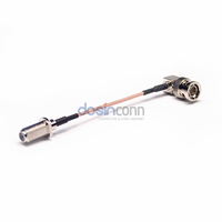 Cable coaxial RG179 de 75 ohmios con conector BNC macho en ángulo recto a conector F hembra recto, tipo pigtail, para sistemas de seguridad y cámaras CCTV