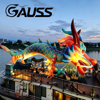 Dragon gonflable personnalisé de 18 m, modèle de dragon volant de style chinois, danseur aérien avec lumière LED pour exposition extérieure, événement