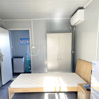Maison conteneur pliable et portable, structure démontable, intérieur personnalisé pour usage en dortoir et bureau de terrain en Amérique du Nord