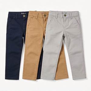 Pantalon <span class=keywords><strong>chino</strong></span> <span class=keywords><strong>slim</strong></span> fit pour garçons avec logo personnalisé, pantalon décontracté en coton pour enfants, pantalon habillé pour garçons OEM - Product Image 3