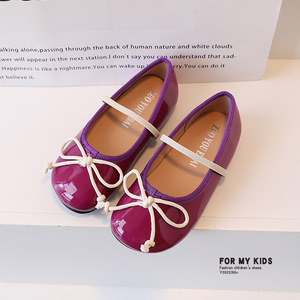 Scarpe da principessa da ragazza sandali primavera e autunno nuove scarpe Color caramella con fiocco - Product Image 3