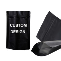 Emballage de stockage des aliments Sac de scellage refermable Mylar Ziplock Holographique Mylar Sac fermeture éclair Sac Ziplock Plastique Noir mat