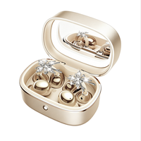 Écouteurs sans fil de luxe M195 avec réduction de bruit, intra-auriculaires, à clip ouvert, pour femme, design miroir de maquillage