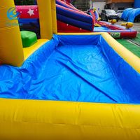 Toboggan gonflable extérieur pour enfants, château gonflable, monde marin, dauphin, arc-en-ciel, avec piscine