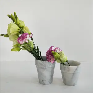 Vaso di fiori bonsai giapponese in pietra naturale di marmo naturale all'ingrosso