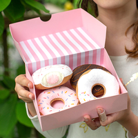Boîtes pliables personnalisées en papier kraft biodégradable et recyclable pour pâtisseries, mini-beignets, pains, desserts, fromages, aliments pour bébés et bagels