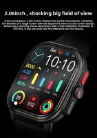 Montre connectée 2,06'' AMOLED avec moniteur de fréquence cardiaque et d'oxygène sanguin, appels Bluetooth, suivi du sommeil, étanche, montre connectée fitness pour Android
