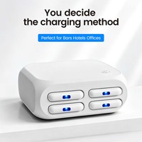 Máquina de Alquiler de Baterías Portátiles, Operación Offline, Sin Sistema, Dispensador de Cargadores de Escritorio, Control con un Solo Botón, 4 Ranuras, 10W