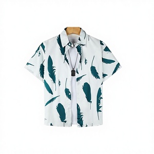 รองรับการปรับแต่งได้ ชุดเสื้อเชิ้ตชายหาดฮาวายแบบพิมพ์ลายผ้าถักแห้งเร็ว พร้อมกางเกงห้าส่วน ชุดลำลองฤดูร้อนสำหรับผู้ชาย - Product Image 2