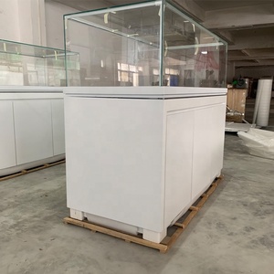 Vitrina de Exhibición de Joyería de Vidrio Templado Blanco, Impermeable, Ecológica, con Iluminación LED Moderna para Tiendas y Centros Comerciales - Product Image 2
