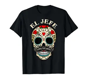 T-shirt en coton pour hommes Vintage vente en gros imprimante O cou Gym mexique Souvenir voyageur jour des morts 100 pour cent - Product Image 1
