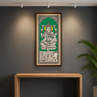 Peinture traditionnelle rectangulaire en coton Kalamkari pour la décoration de la maison, art mural indien fait main