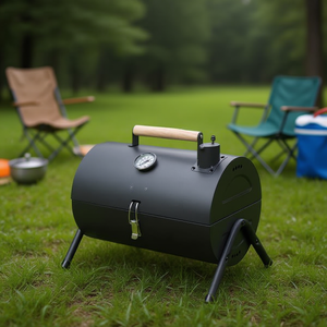 Parrilla Portátil Compacta de Mesa para Barbacoa con Mango de Madera, Carbón Vegetal, para Acampar al Aire Libre, para Fiestas en el Patio Trasero - Product Image 3