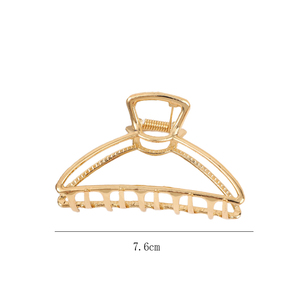 Pince à cheveux de luxe en métal doré, grande pince requin, accessoire simple pour l'arrière de la tête, pour femmes, vente en gros - Product Image 2