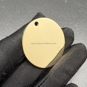 Geen Beplating Messing Materiaal Ronde Schijf Goed Gepolijste Spiegel Afwerking Messing Tags Voor Fiber Laser Graveren - Product Image 6