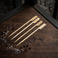 Brochettes jetables en bambou naturel - Marque Sanyou avec option de logo personnalisé pour les fêtes, les restaurants et l'utilisation en cuisine