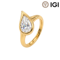 Bague pour femme RINNTIN LBR14 en or massif 18 carats avec diamant de laboratoire taille marquise et pierres multiples incrustées, bijoux fins