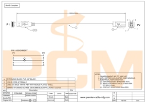 Câble de données automobile blindé 1m <span class=keywords><strong>USB</strong></span> vers HSD Z Code Connecteur femelle mâle pour caméra embarquée, système d'infodivertissement, transmission de données - Product Image 2