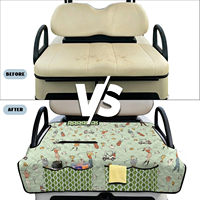 Housses de siège universelles personnalisées pour voiturette de golf avec poches avant, serviette pliable, couverture de pique-nique, accessoires pour voiturette de golf