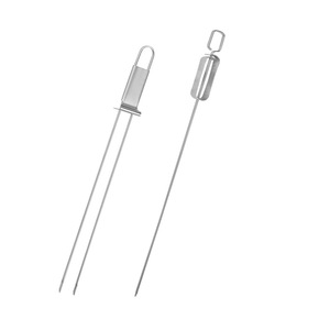 430 Stainless Steel BBQ Skewers Semi Automatic <strong>Barbecue</strong> Fork Reusable Grill Skewer <strong>for</strong> Outdoor <strong>Camping</strong> - Product Image 5