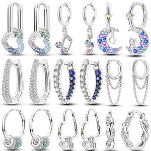 Aretes de Aro de Plata de Ley 925 MULA, Aretes <span class=keywords><strong>Infantiles</strong></span> con Forma de Corazón y Circonitas, Joyería de Moda para Aniversario - Product Image 1