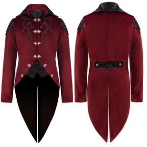 Traje Medieval gótico corte solapa BuckledTuxedo cena chaqueta hombres mujeres Steampunk Slim abrigo mago Cosplay trajes de Halloween - Product Image 5