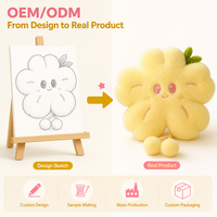 Mainan Bunga Boneka dengan Kaki Pom Pom dan Wajah Bersulam, Gantungan Kunci Boneka Lembut Warna Kuning, Hadiah