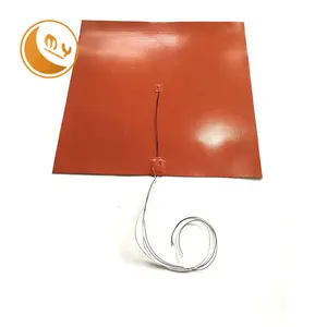 12V 50W silikon ısıtıcı ped 100x100mm 3D yazıcı ısıtmalı yatak ısıtma Mat silikon ısınma aksesuarları silikon kauçuk ısıtıcı