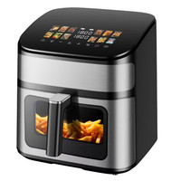 Friteuse à air numérique à écran tactile de grande taille 2200W, nouvelle vente chaude, four de grande capacité de 8 litres, friteuses à air numériques intelligentes avec fenêtre visuelle