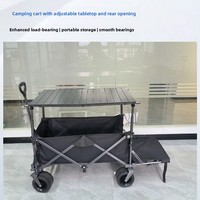 Chariot de transport pliable à quatre roues pour le camping en plein air, idéal pour le shopping et les activités extérieures