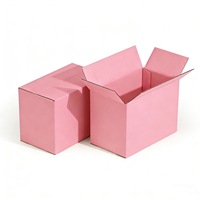 Vente en gros de boîtes en carton ondulé rose pour colis postaux, tailles 5-12, 3 plis, carton E-Flute, matériaux recyclés résistants, expédition