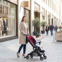 Poussette bébé CE, cadre en alliage d'aluminium, pliage en un clic, 360° °   Rotation, absorption des chocs, fenêtre de visualisation à 3 côtés, harnais à 5 points