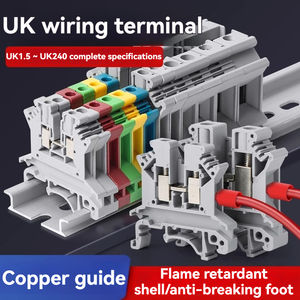 UK 2.5N Rail Type Distribution Box Pure Copper Flame Retardant Terminal Block Universal Connection Test Grounding para Secundário - Product Image 2
