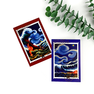 Custom Vintage Oil Painting <strong>Mini</strong> Greeting Cards Simple Hand-painted Style Blessing Message Card Thank You Cards With <strong>Envelope</strong> - Product Image 5