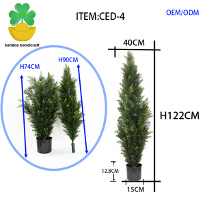 Chịu Mài Mòn Ngoài Trời Nhân Tạo Lụa Ô Liu Ficus Cây Topiary Trang Trí Nội Thất Thông Bonsai Gỗ Tuyết Tùng Gỗ Hoàng Dương Xoắn Ốc Trong Nhà/Ngoài Trời Nhựa - Product Image 4