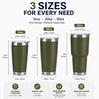 Vaso Térmico de Acero Inoxidable de Doble Pared con Aislamiento al Vacío de 20oz/30oz, con Recubrimiento en Polvo, Taza de Café de Viaje con Tapa, Personalizable con Logotipo, Venta al Por Mayor