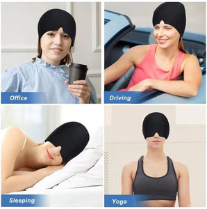 Gorro de Compresión Fría y Caliente Reutilizable para Alivio de Migrañas, Elástico, Color Negro Sólido, Alivio del Dolor - Product Image 6