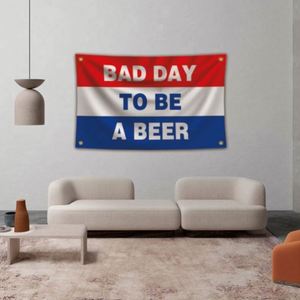 ธงเบียร์ขนาด 3x5 ฟุต (90x150 ซม.) คุณภาพดีเยี่ยม ขายส่งจากโรงงาน ลาย "วันที่ไม่ดีก็ยังมีเบียร์" - Product Image 5