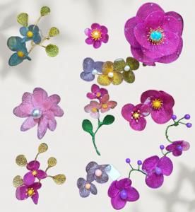 Collection de Broches de Luxe Légères Vefiery en Gros, Broche Perle Marguerite Feuille de Vajra en Fil Magique Brodé à la Main Plume de Paon - Product Image 5