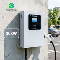 Cargador de Pared para Vehículos Eléctricos DC Wallbox CCS2 30kW OCPP 1.6J con Pantalla Táctil Compacta, Control de Acceso, Resistente a la Intemperie y al Polvo, WrightCharge